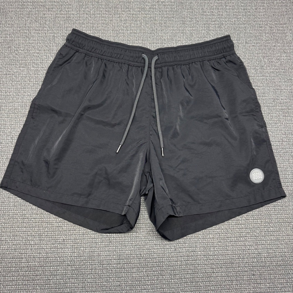Topman Mens Black Swim Trunks Board Shorts Mesh Lined‎ Size S/M RN125149